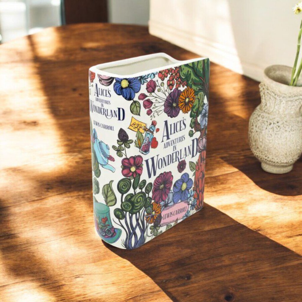 Alice In Wonderland Large Book Vase