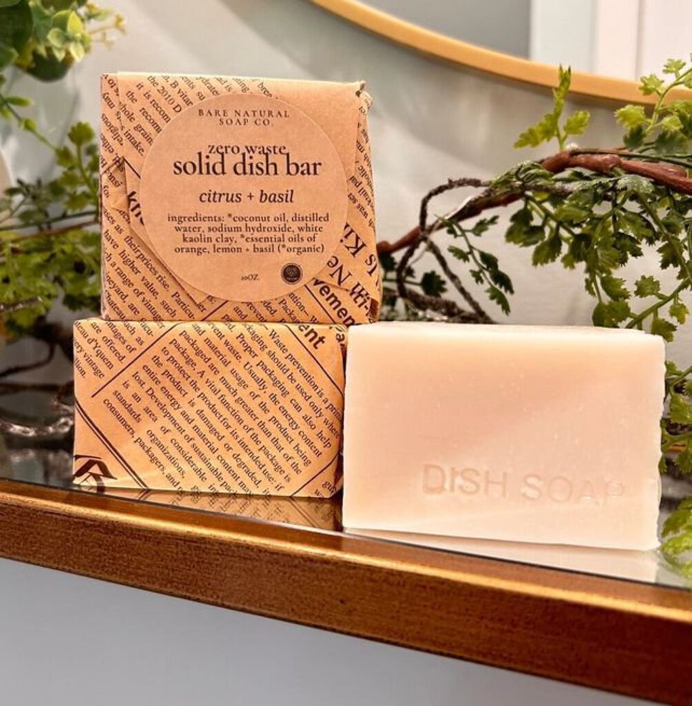Natural Solid Dish Soap Bar- Citrus Basil