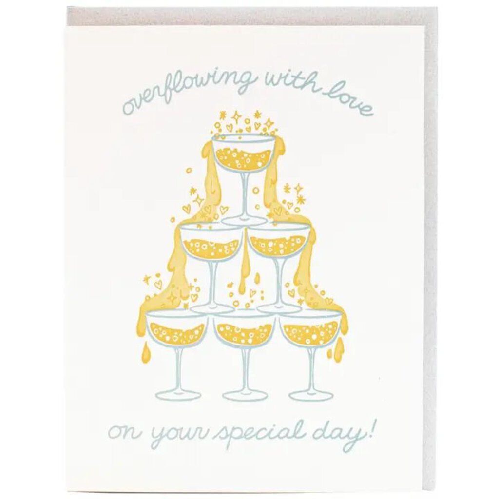 Champagne Tower Wedding Card