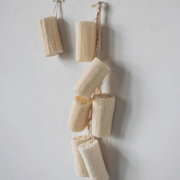 Natural Loofa Brush w/ Cotton Rope Hanger
