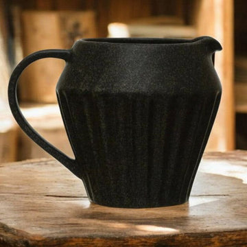Black Stoneware Pitcher w/ Glaze