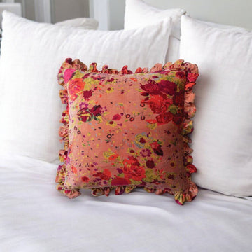 Cotton Velvet Floral Pillow