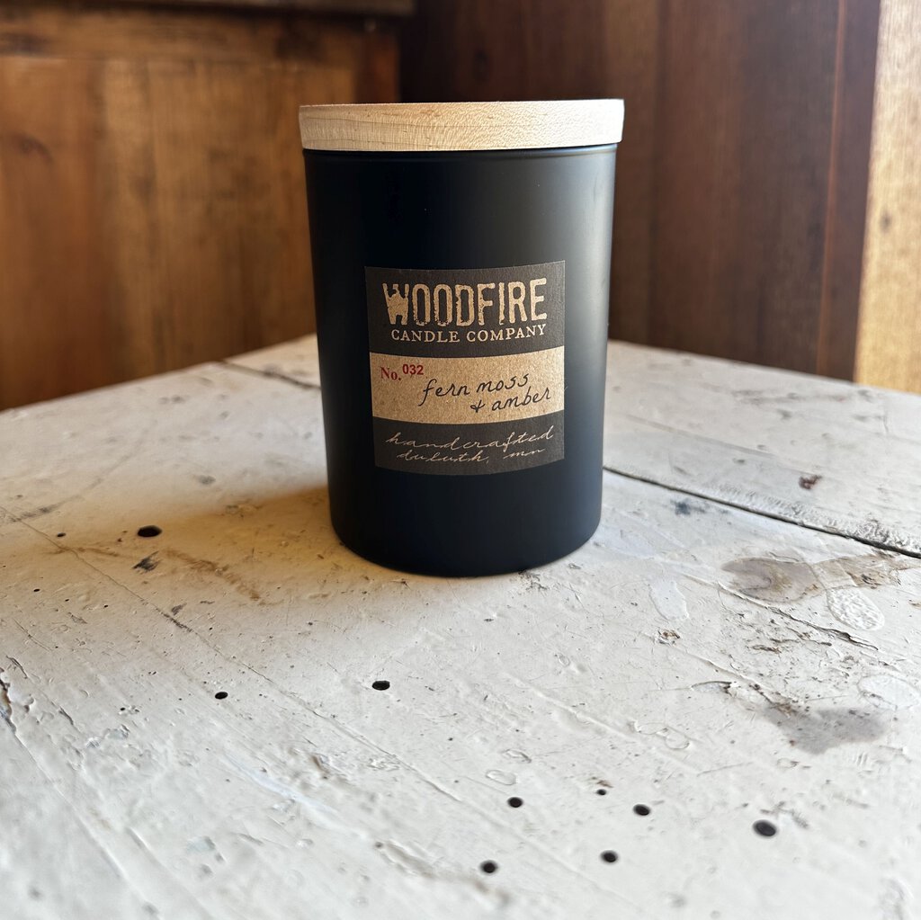Wood Wick Soy Candle - Fern Moss & Amber