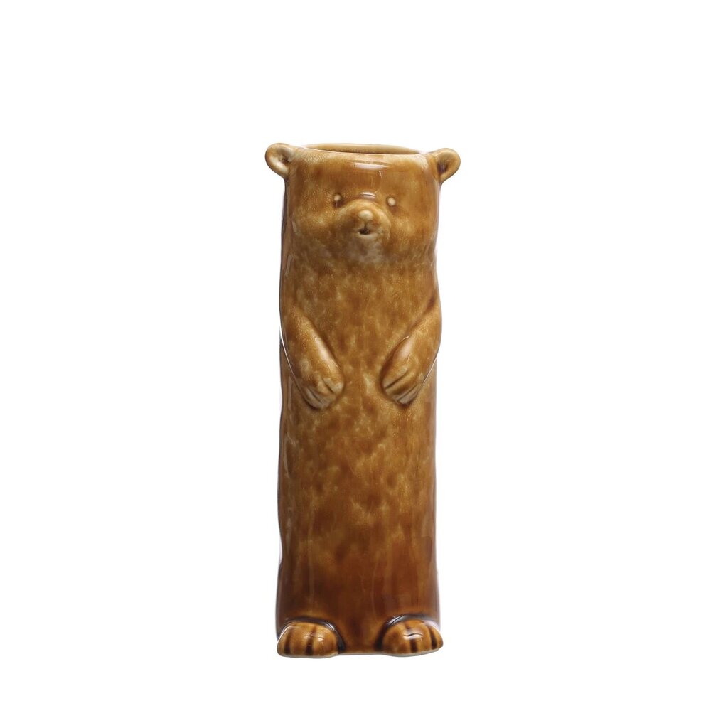 Bear Vase w/ Crackled Glaze