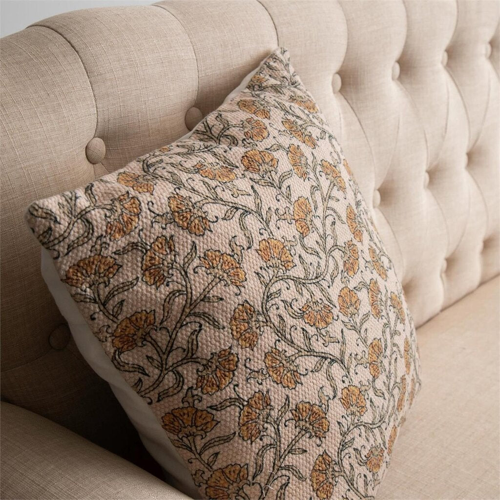 Yellow Dandelion Block Pillow