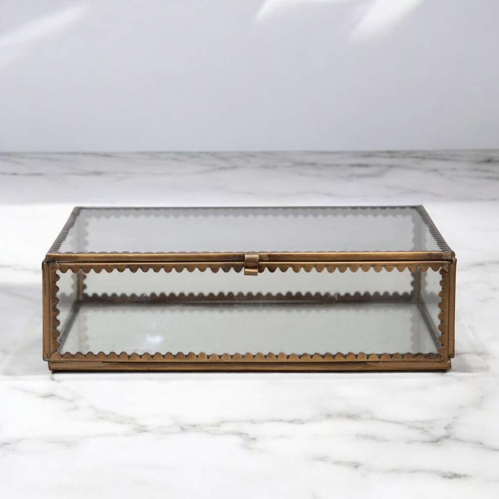 Brass + Glass Display Box W/Scalloped Edges