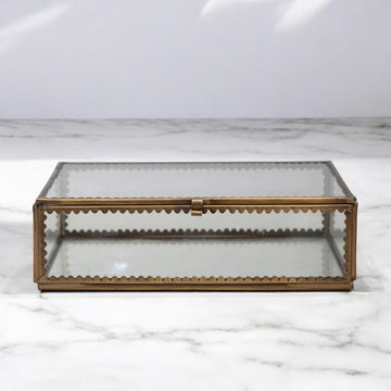Brass + Glass Display Box W/Scalloped Edges