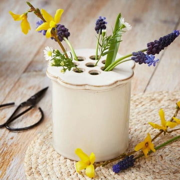 Ceramic Daisy Flower Frog