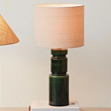 Gorgeous Green Table Lamp w/ Linen Shade