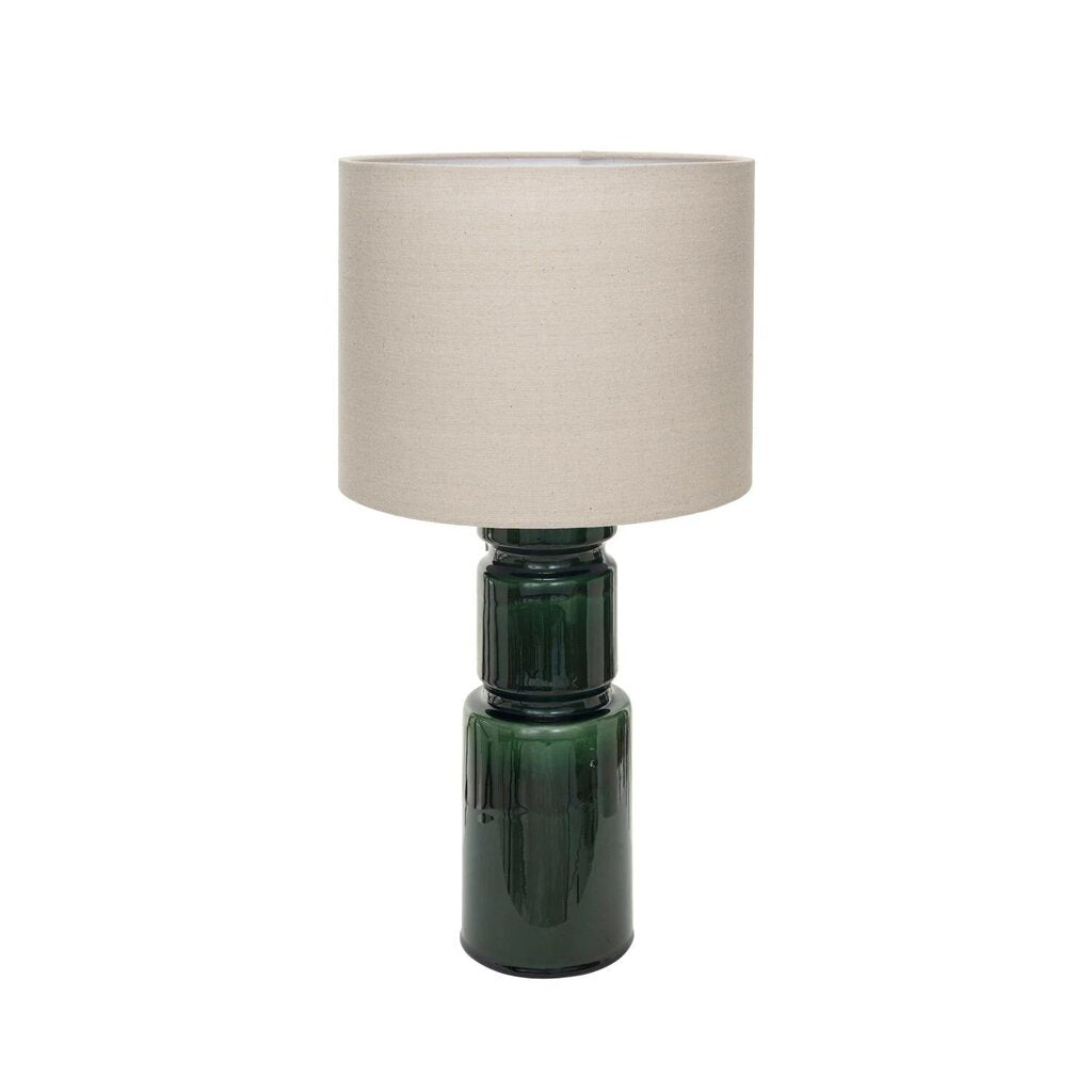 Gorgeous Green Table Lamp w/ Linen Shade