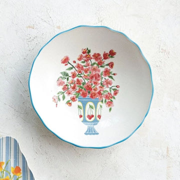 Delightful Flowers In Vase Salad Bowl