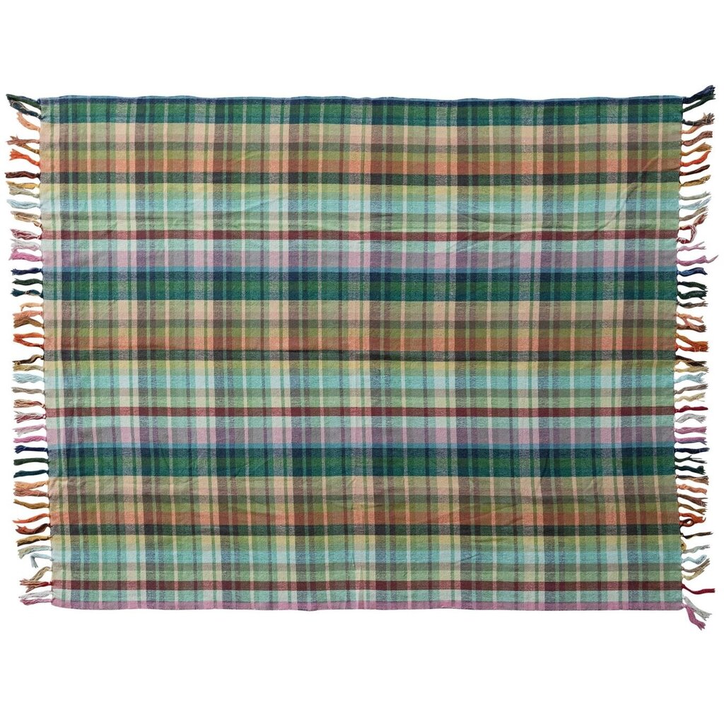 Plaid Multi Color Throw