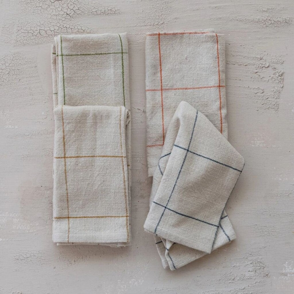 Woven Cotton Grid Napkin