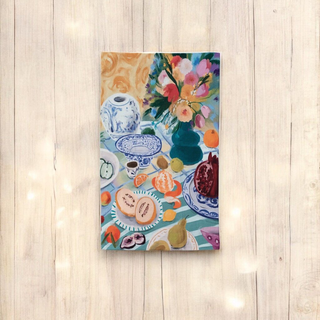 Recycled Still Life Print Tea Towel