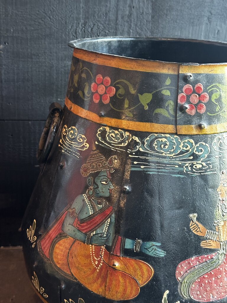 Fantastic Painted Iron Pot