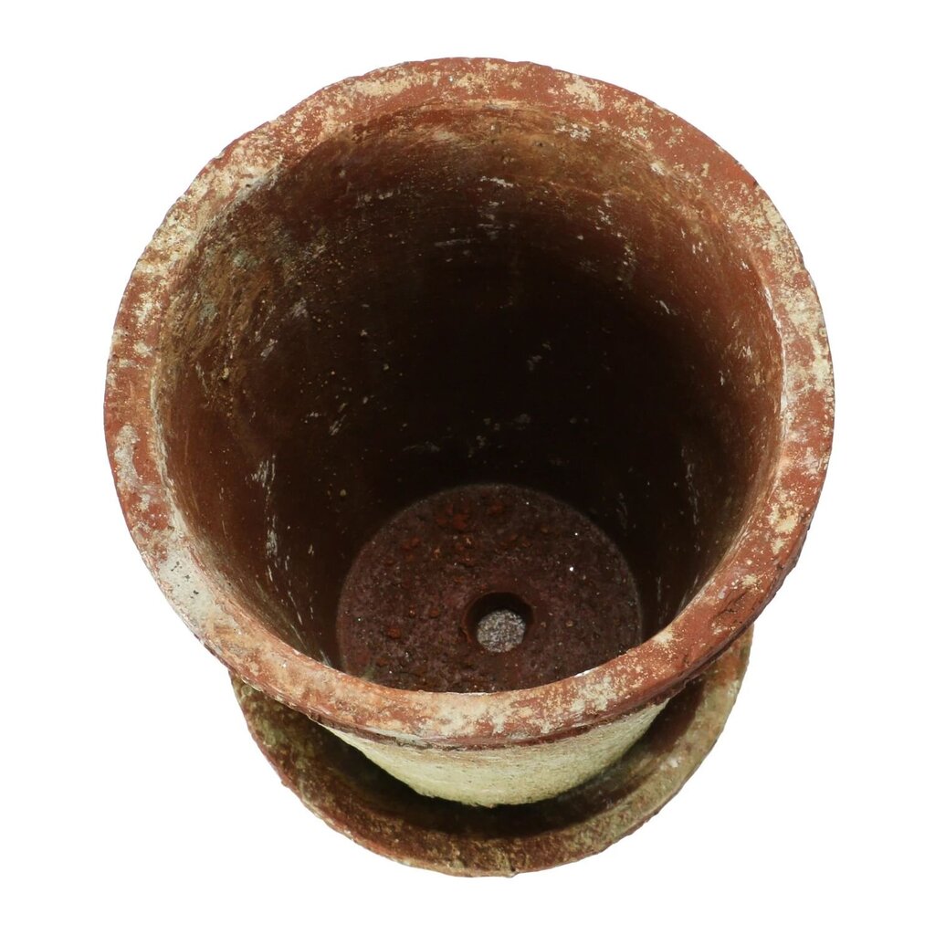 7" Distressed Cement Planter + Saucer