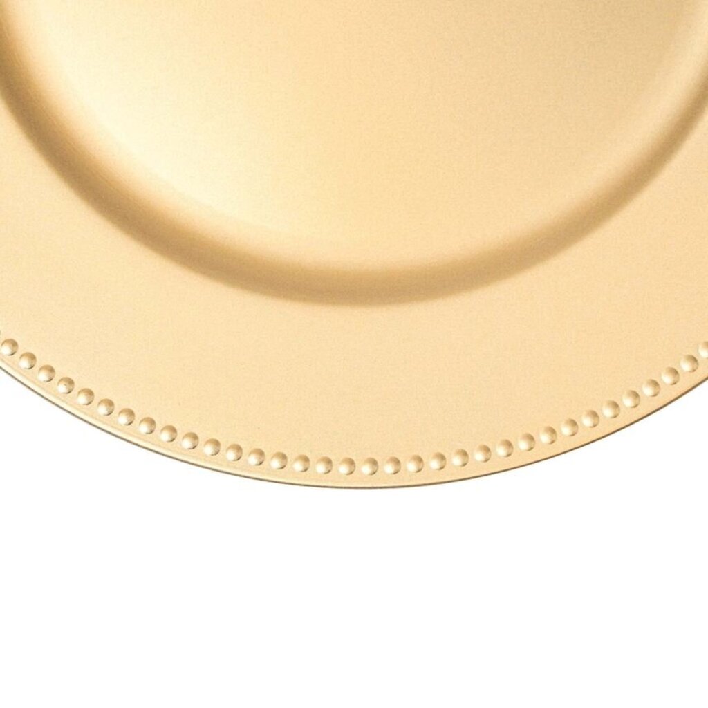 Matte Gold Beaded Plastic Charger