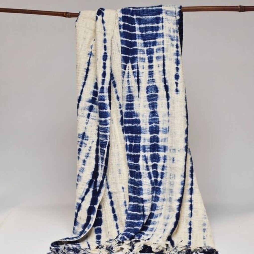 Shibori Style Tablecloth/Throw Blanket
