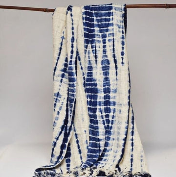 Shibori Style Tablecloth/Throw Blanket