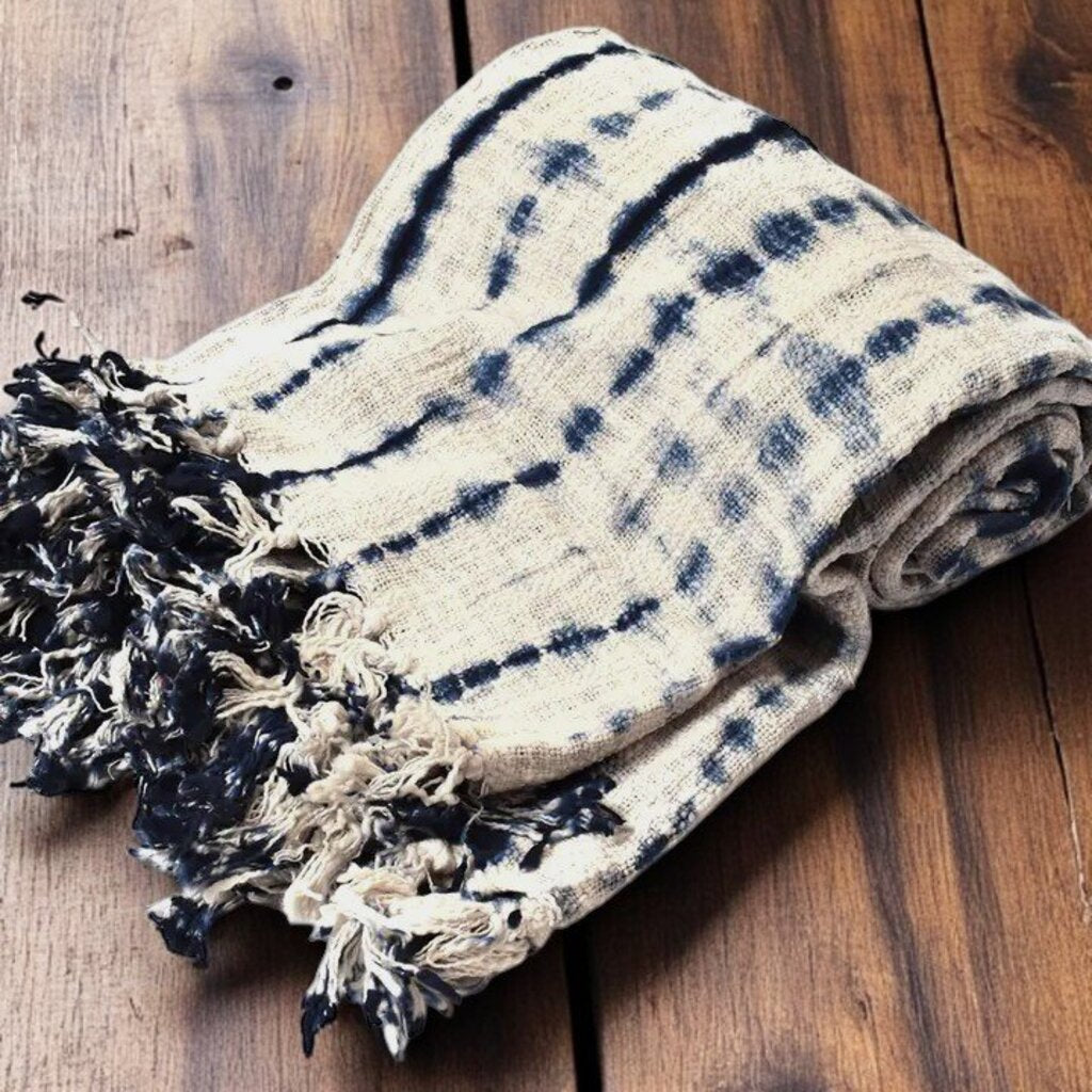Shibori Style Tablecloth/Throw Blanket