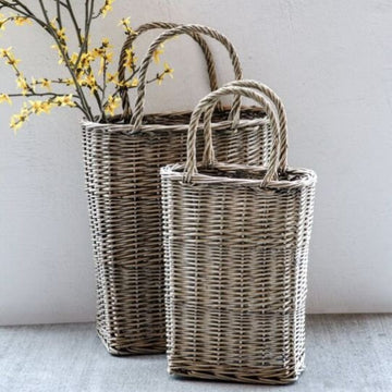 Lovely Tall French Willow Flower Basket