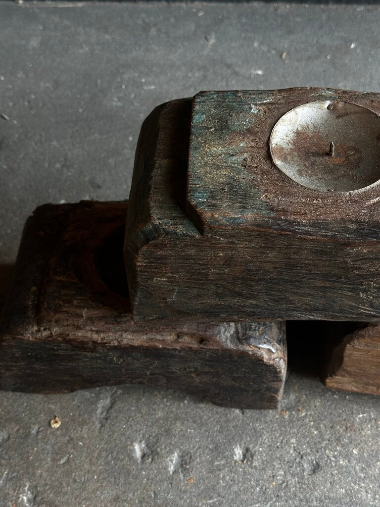 Old Wooden Candle Stand