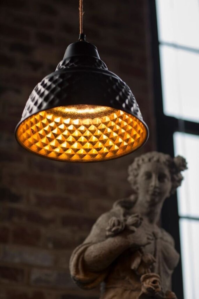 Metal & Gold Leaf Pendant Lamp