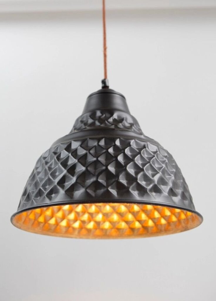 Metal & Gold Leaf Pendant Lamp