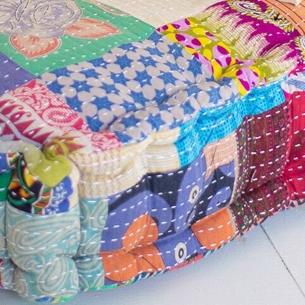 Square Kantha Floor Cushion