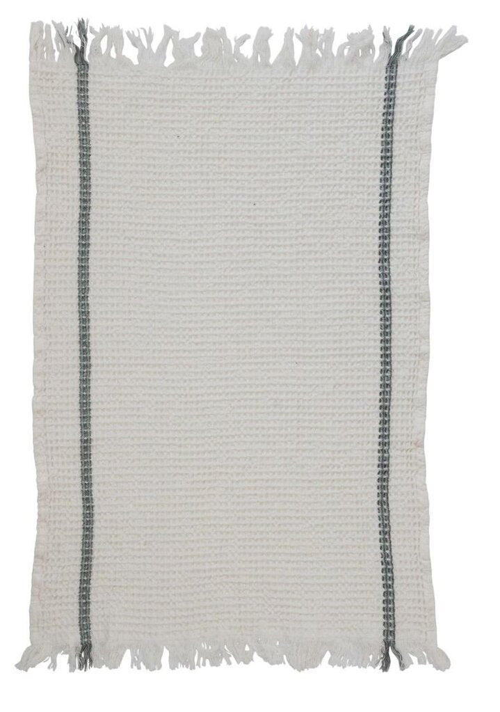 Cotton Waffle Knit Tea Towel + Fringe
