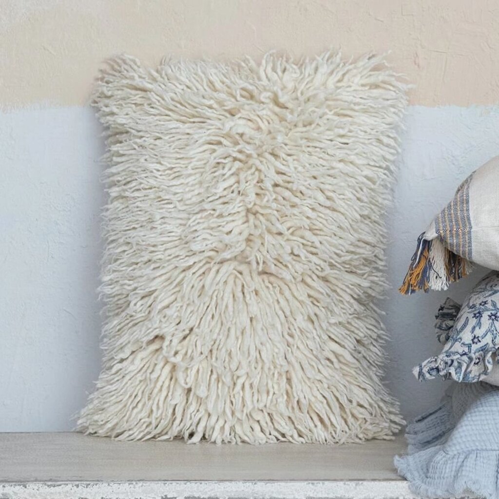 New Zealand Wool Shag Lumbar Pillow