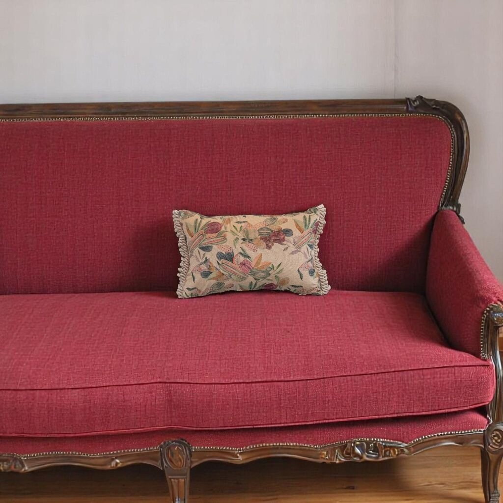 Pretty Velvet Botanical Lumbar Pillow