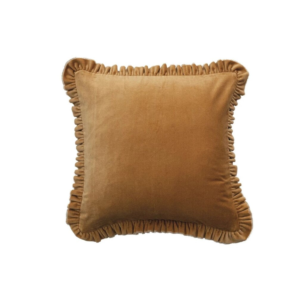 Cotton Mustard Velvet Pillow