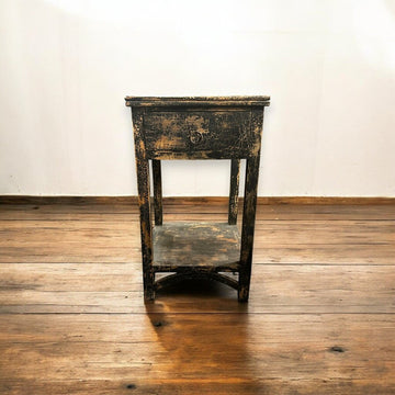 Black Wooden 1 Drawer Side Table
