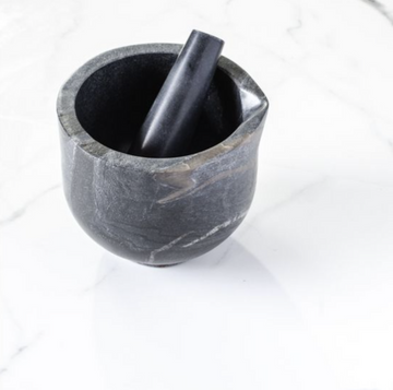 Black Marble Mortar & Pestle