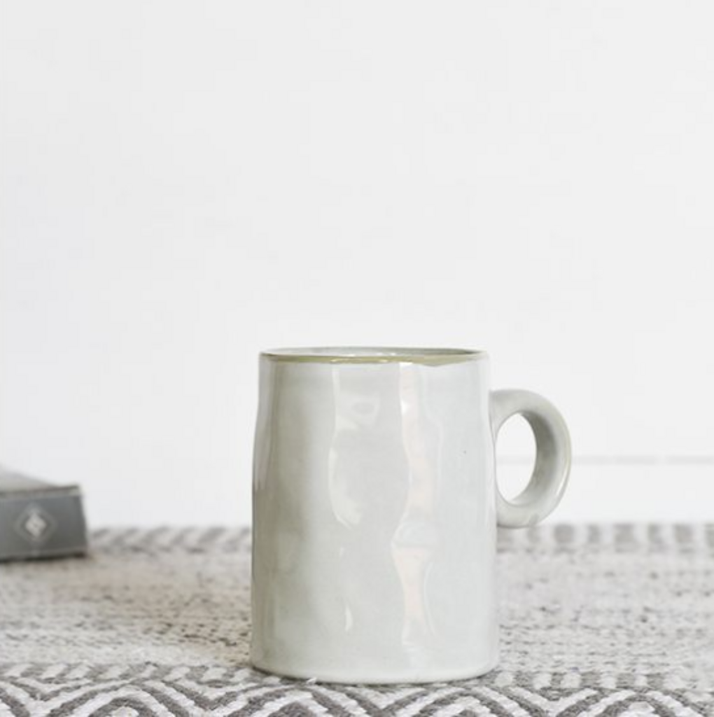 Small Handle White Ceramic Mug