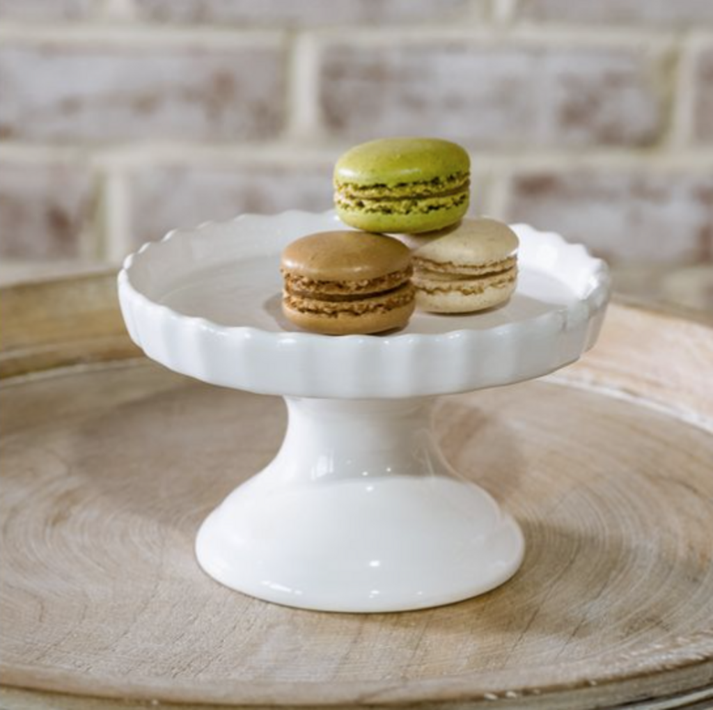 White Scalloped Pedestal
