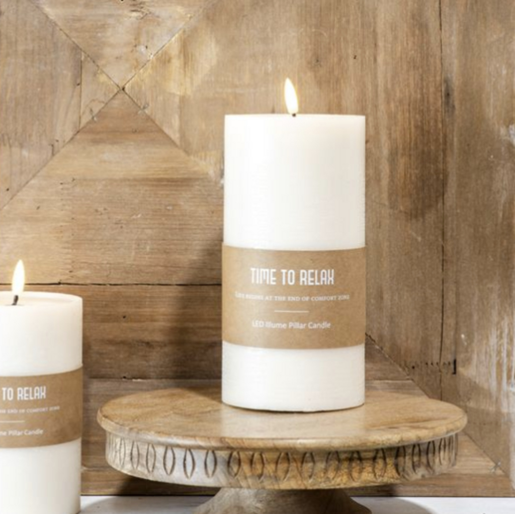 Wide 8" LED Pillar Candle