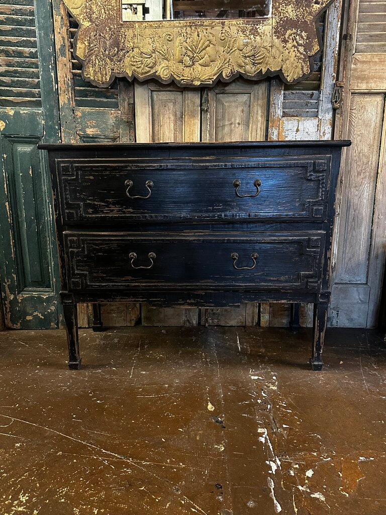 Black Painted 2 Drawer Dresser