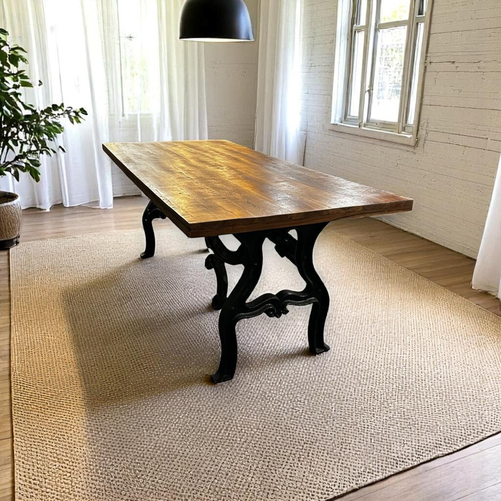 Cast Iron + Wood Dining Table