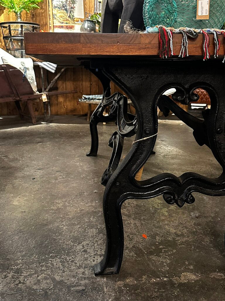Cast Iron + Wood Dining Table
