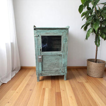 Green Wooden & Glass Cabinet