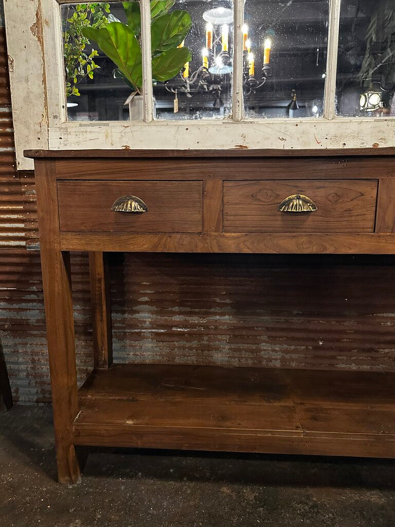 Pretty Recycled Wood 5 Drawer Console Table