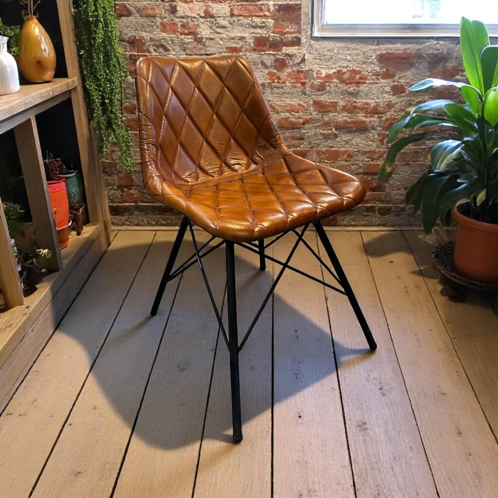 Iron + Leather Dining Chair