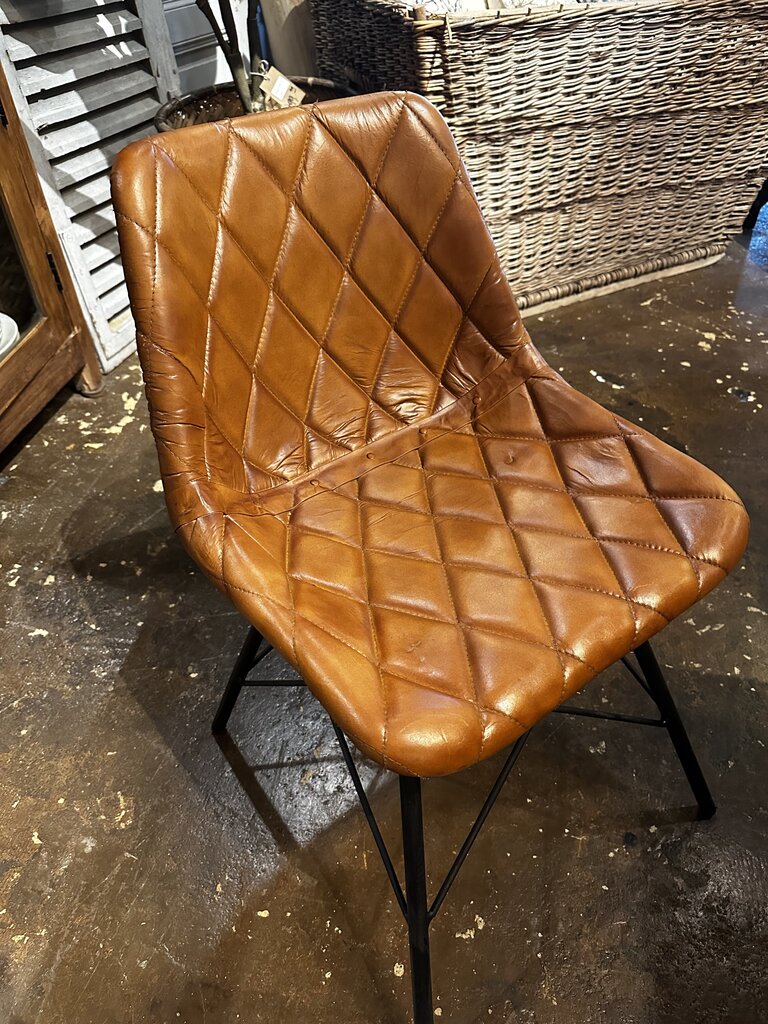 Iron + Leather Dining Chair