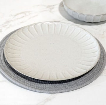 Cream Stoneware Dinner Plate