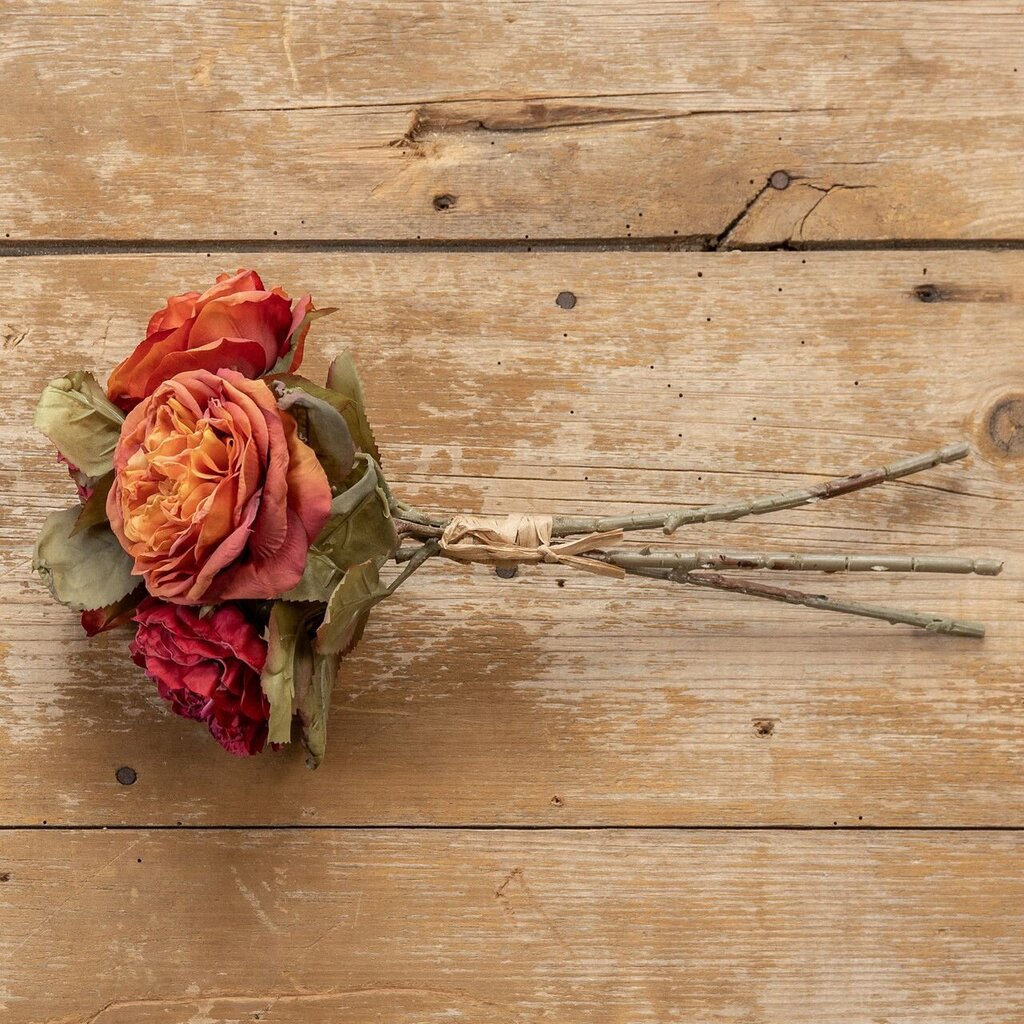 Orange & Burgundy Dried Rose Bundle