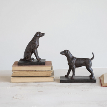 Black Dog Resin Bookends (Set of 2)