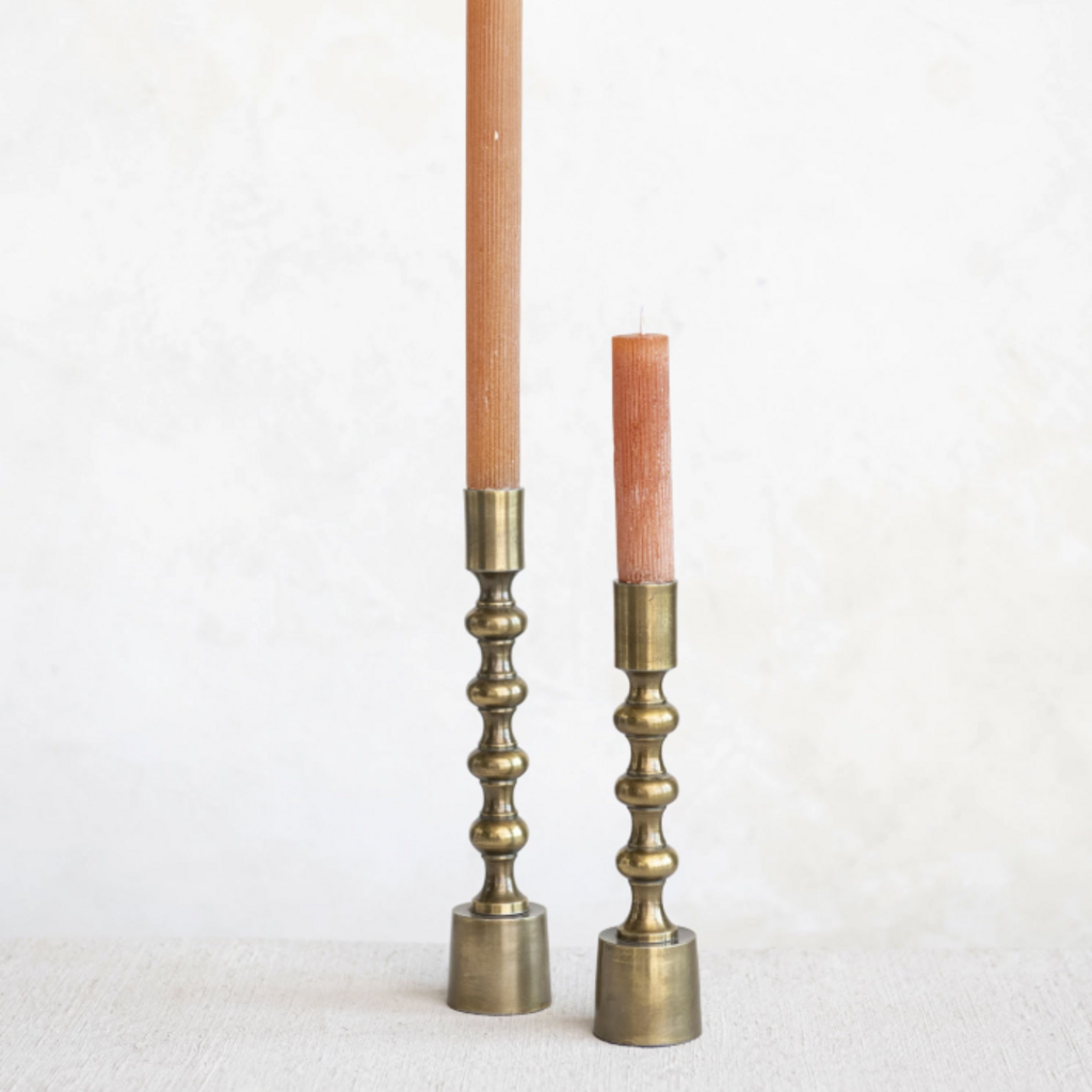 Antique Gold Cast Aluminum Taper Holder