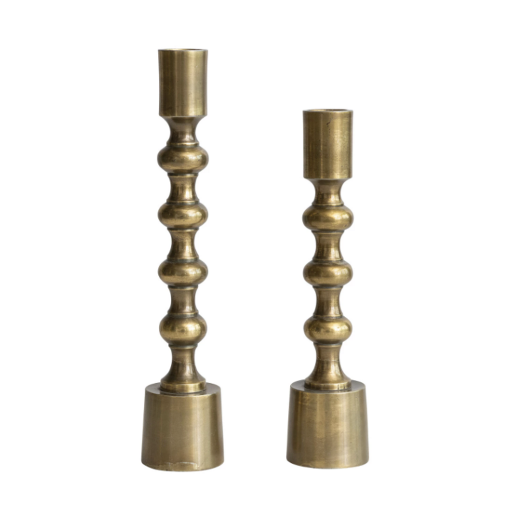 Antique Gold Cast Aluminum Taper Holder